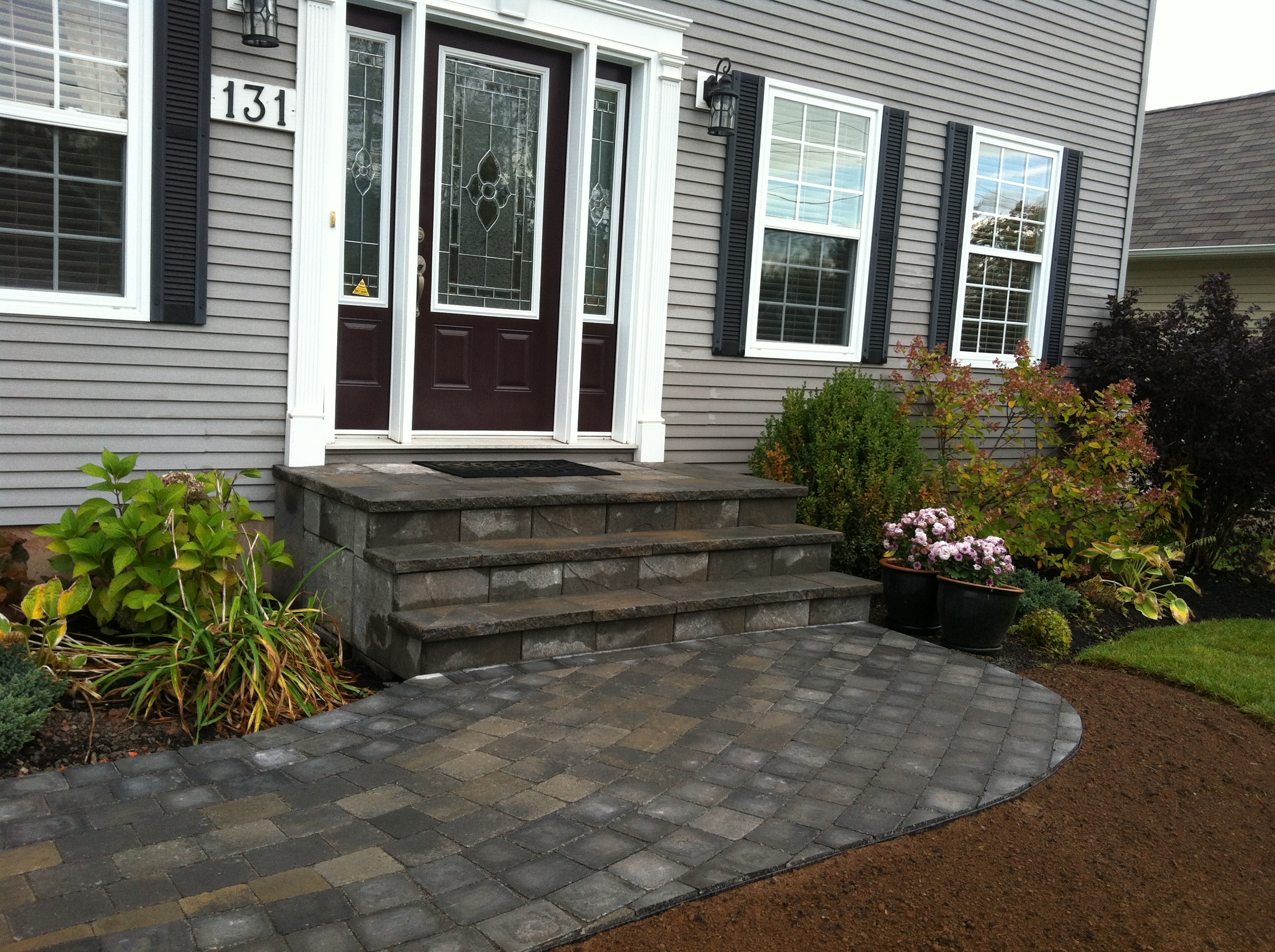 Stone walkway detail with border edging